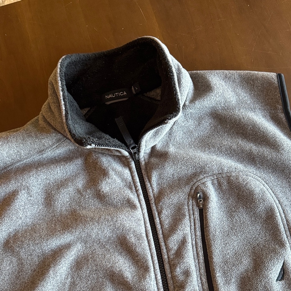 Nautica Charcoal Full-Zip Fleece